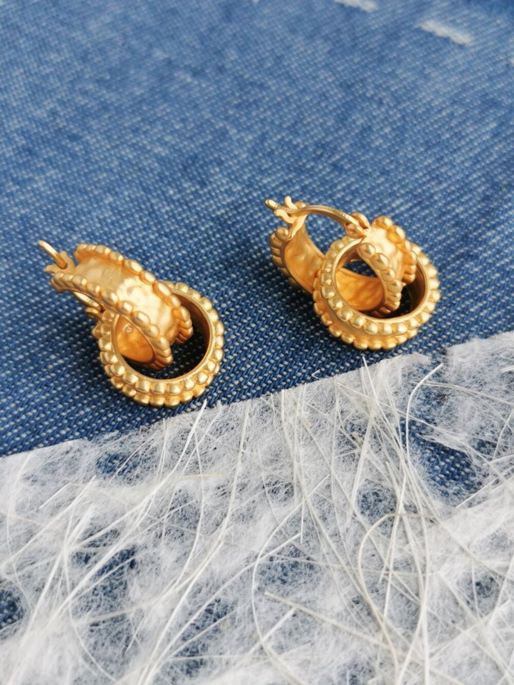 Julie Vos Gold Beaded Hoop Earrings